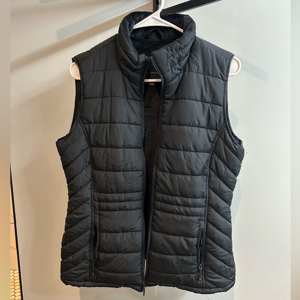 Weatherproof brand Women's black Quilted Vest - fleece lined